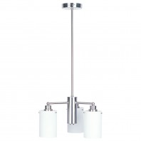 Oriel Lighting-Zest 3 Light Retro Brushed Chrome and Glass Pendant